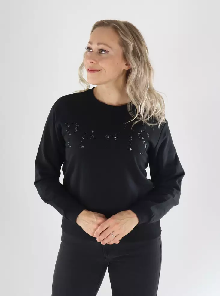 JDY Sweatshirt JDYPARIS L/S EMB SWEAT schwarz/Glitzer - Damen Hoodies und Sweatshirts - 141571 - 1