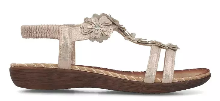 Rieker Damen Blumen Sandalen V7573-90 Gold - Rieker Sandalen - 140621 - 1