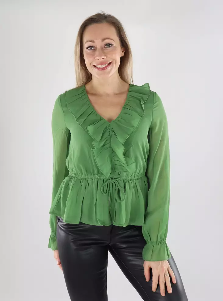 Vero Moda Shirt Dora mit Rüschendetail - Damen Langarmshirts - 139631 - 1