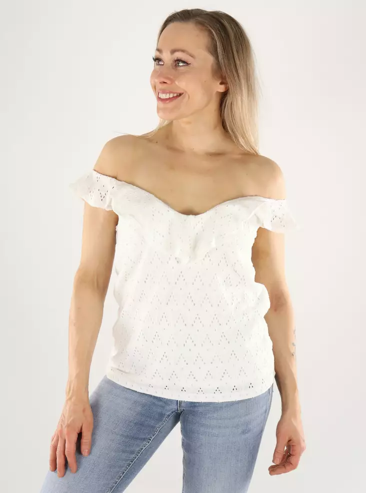 Vila Top V-Ausschnitt Schneeweiß - Damen Tops - 140881 - 1