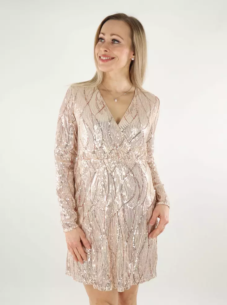 Vila Paillettenkleid Kurz Sandbeige/Pailletten - Kleider und Tuniken - 137491 - 1