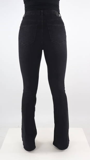 Pieces Jeans mit weiter, hoher Taille, schwarz - Damen Jeans - 131692 - 2