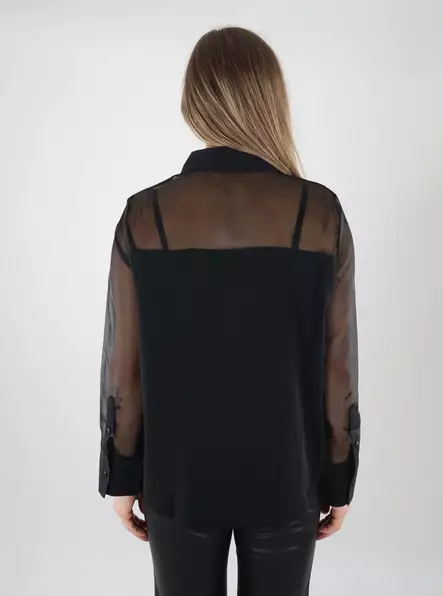 JDY Damen Hemdblusenkleid Locker Schwarz - Damenblusen und -hemden - 139932 - 2