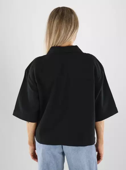 JJXX T-Shirt JXGLOBAL Waffel schwarz - Damen T-Shirts - 141102 - 2