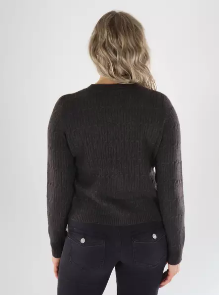 Only Cardigan ONLCATIA LS V-AUSSCHNITT CARDI KNT Schokoladentorte - Damenpullover - 141542 - 2