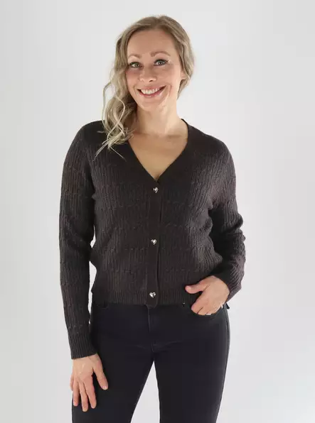 Only Cardigan ONLCATIA LS V-AUSSCHNITT CARDI KNT Schokoladentorte - Damenpullover - 141542 - 1