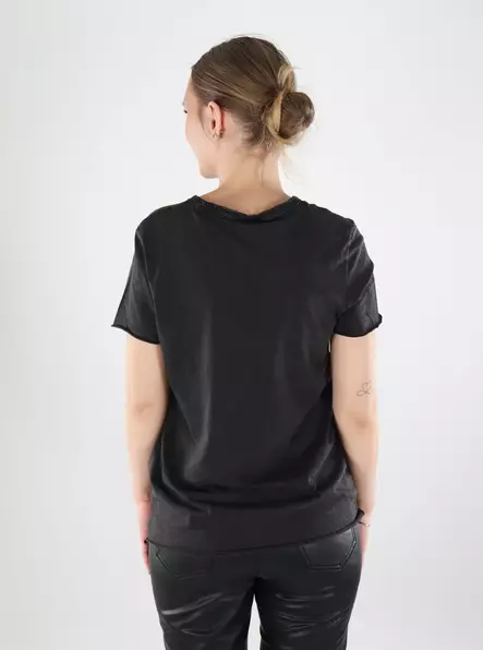 Only Damen T-Shirt mit Print schwarz/rosa coura - Damen T-Shirts - 140122 - 2