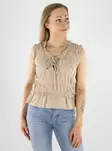 Only Top Leinen Frill Oxford Tan - Damen Tops - 140832 - 1