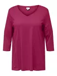 Only Carmakoma Plus-Size-Shirt 3/4 A-Form Sangria - Damen Langarmshirts - 136862 - 1