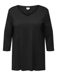 Only Carmakoma Plus-Size-Shirt A-Shape 3/4 Schwarz - Damen Langarmshirts - 136572 - 5