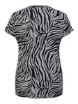 Only Carmakoma Plus Size Zebra-Print T-Shirt mit V-Ausschnitt, Legierung/Zebra - Damen T-Shirts - 137922 - 2