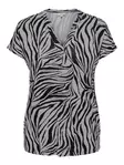 Only Carmakoma Plus Size Zebra-Print T-Shirt mit V-Ausschnitt, Legierung/Zebra - Damen T-Shirts - 137922 - 1