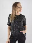 Only Damen Kurzarmpullover schwarz/silberne Pailletten - Damenpullover - 139982 - 1