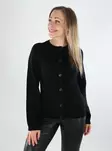 Only Damen Strickjacke Fitted O-Ausschnitt schwarz/dtm mit Knopf - Damenpullover - 140072 - 1