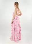 Vero Moda langes Kleid mit Rüsche und Stufenrock Rüsche rosa Tüll/Blume - Kleider und Tuniken - 138442 - 3