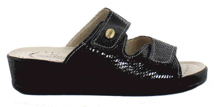 Golden Fit Wedge Mules 714 Hochglanz Schwarz - Damen Arbeitsschuhe - 125922 - 1
