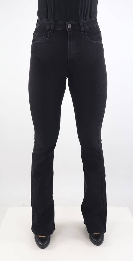 Pieces Jeans mit weiter, hoher Taille, schwarz - Damen Jeans - 131692 - 1