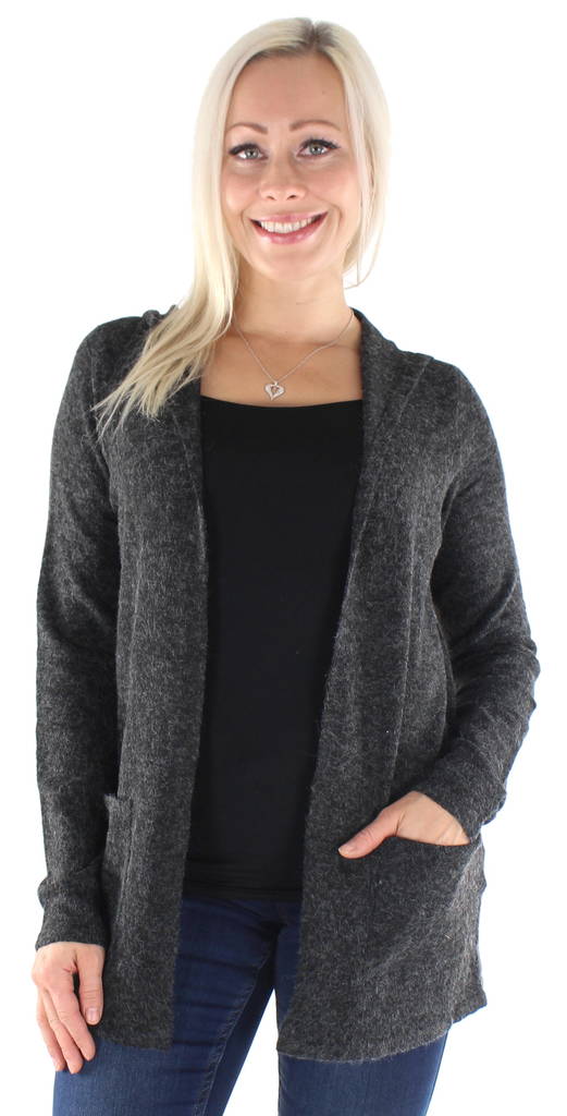 Vero Moda Soft Damen Cardigan Doffy mit Kapuze, Schwarz - Damenpullover - 129232 - 1