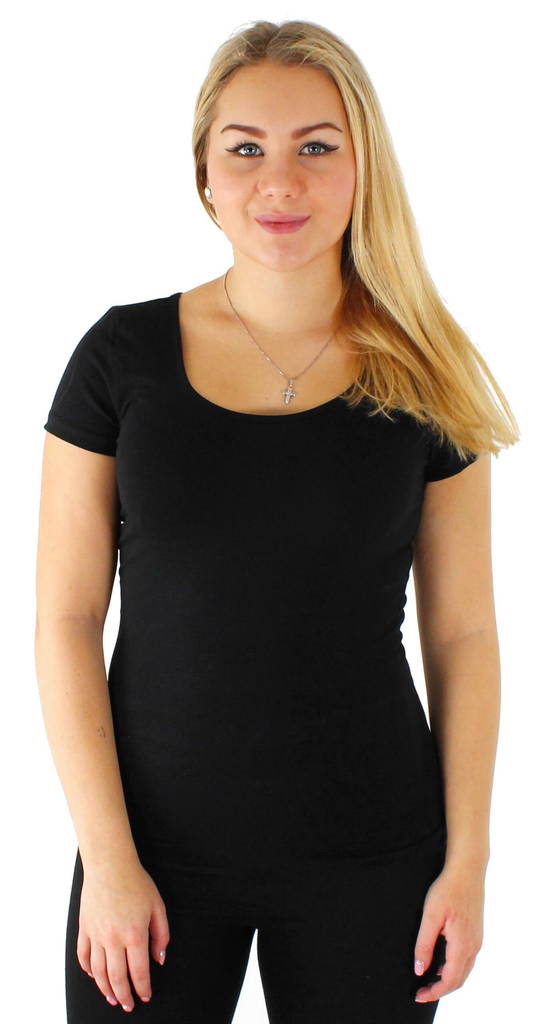 Vero Moda Damen Basic T-Shirt Maxi mein Schwarz, Weiß - Damen T-Shirts - 115392 - 1