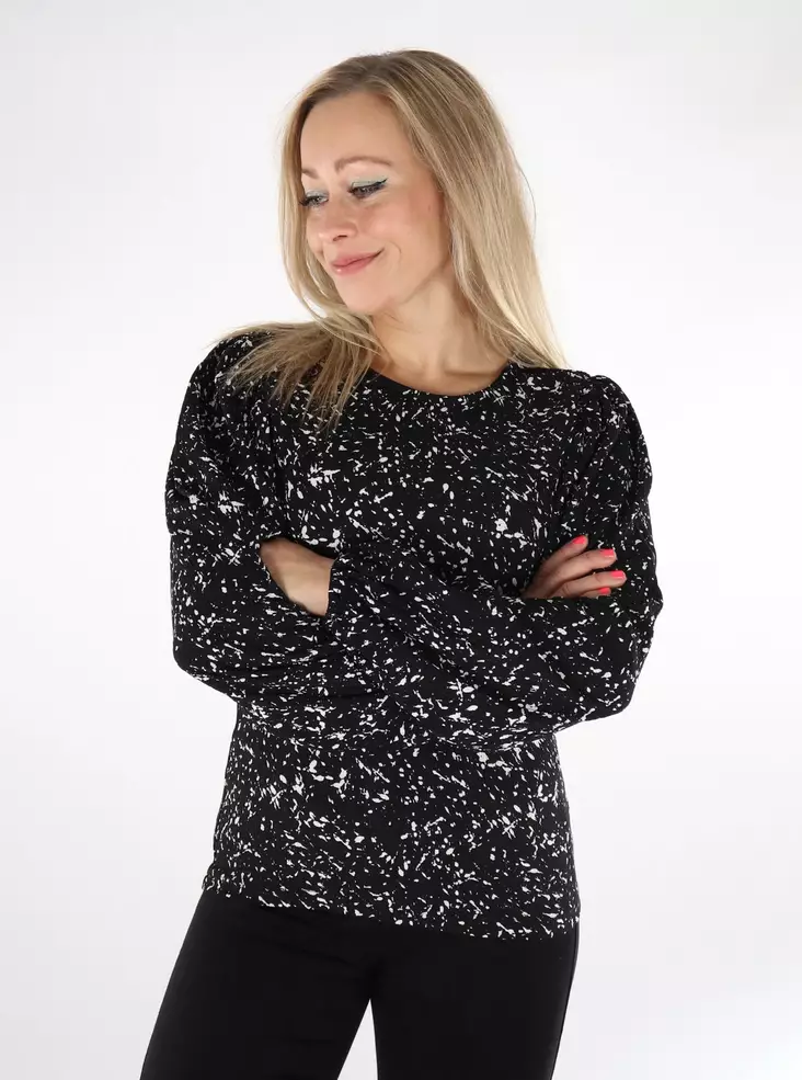 Vila Damenhemd Dew Schwarz Schönheit/Tau - Damen Langarmshirts - 136802 - 1