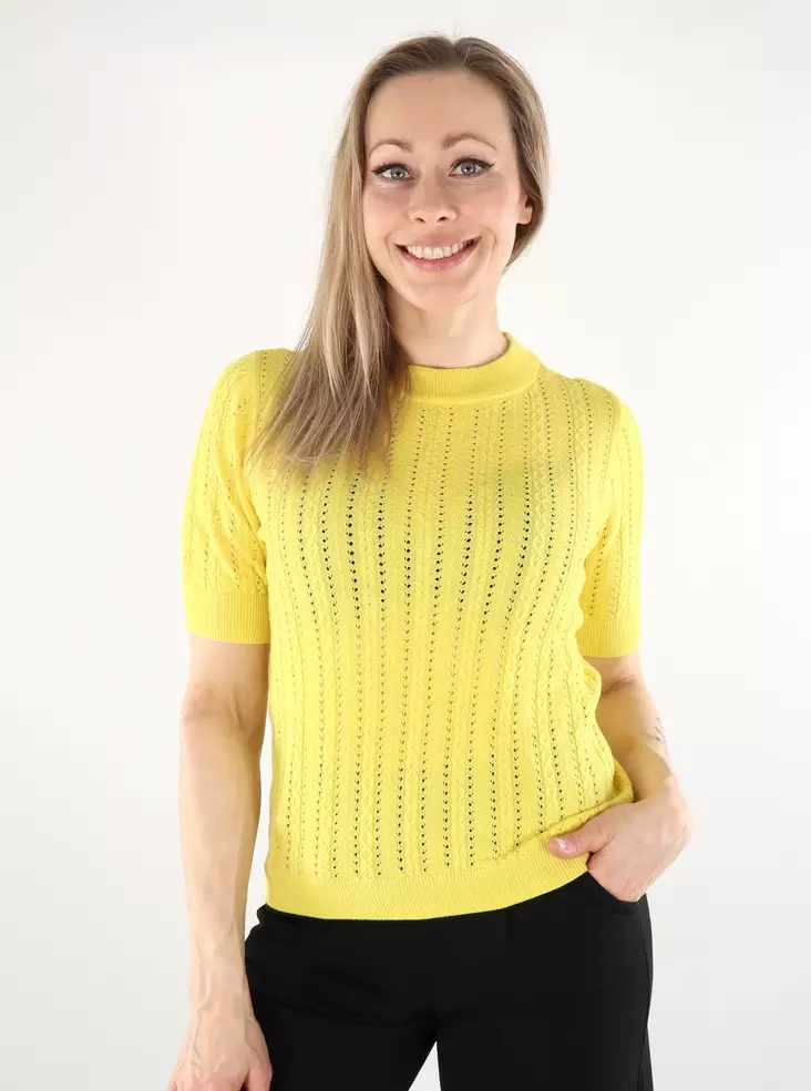 Vero Moda Damen Strick-T-Shirt 2/4 Zitronentropfen - Damen T-Shirts - 138232 - 1