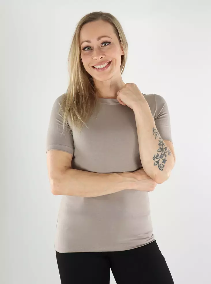 Vero Moda Damen T-Shirt VMPANDA Modal moonrock - Damen T-Shirts - 138362 - 1