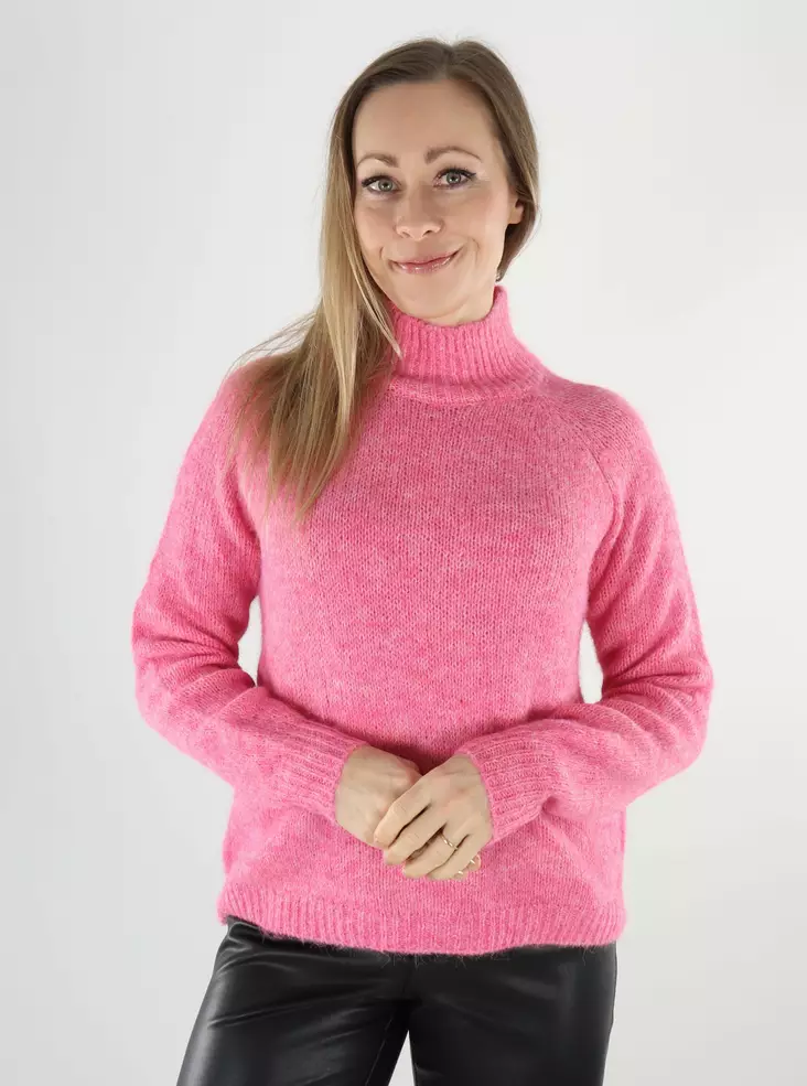 JDY Damen High-Neck Pullover Raglan Pink Cosmos - Damenpullover - 140032 - 1