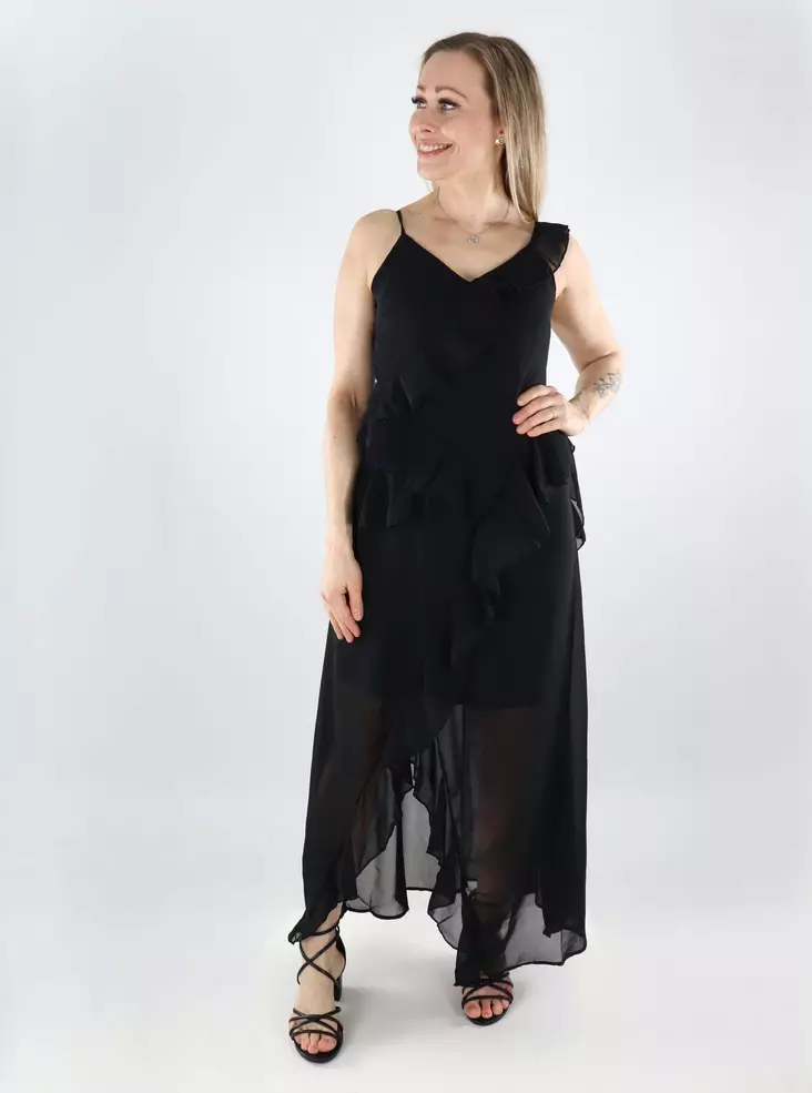 JDY Maxikleid mit Rüschenkante Schwarz - Kleider und Tuniken - 140562 - 1