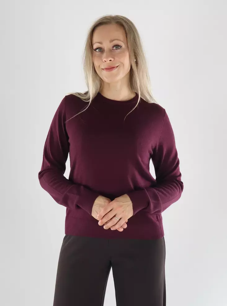 Aware by Vero Moda Pullover LS O-KRAGEN WOLLE catawba traube - Damenpullover - 141472 - 1