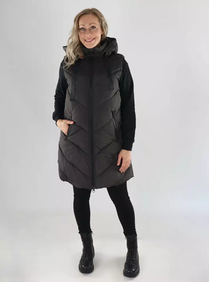 JDY Gepolsterte Weste JDYSKYLAR LIFE HOOD WAISTCOAT Schokoladentorte - Damen Westen - 141642 - 1