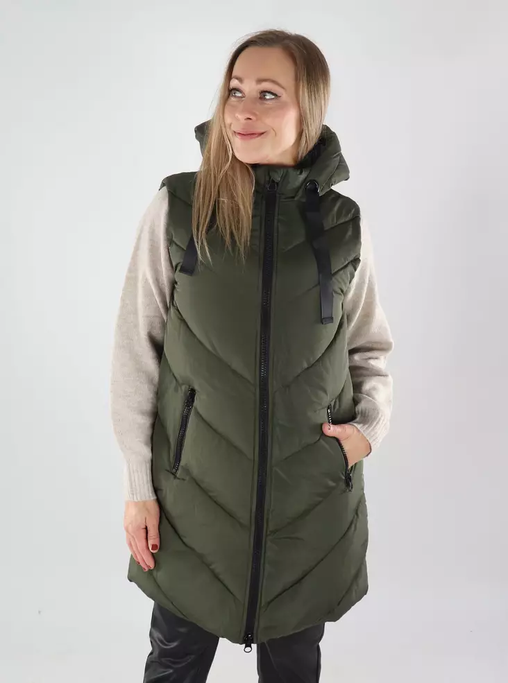 JDY Damen Steppweste Gehrock Waldnacht/schwarz - Damen Westen - 139522 - 1