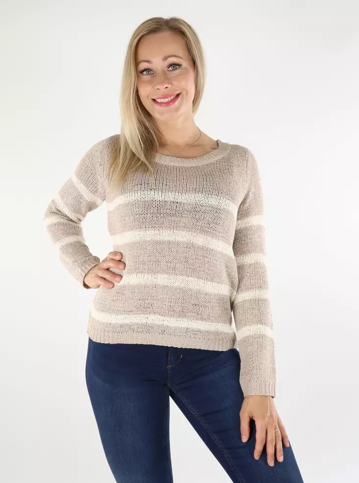 Only Pullover xo schlicht taupe/eggnog - Damenpullover - 136662 - 1