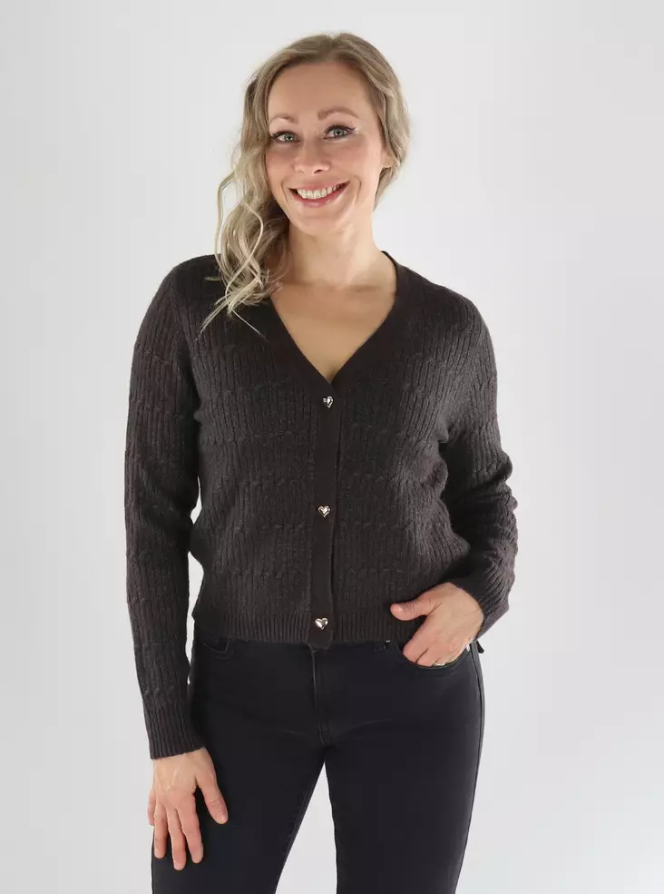 Only Cardigan ONLCATIA LS V-AUSSCHNITT CARDI KNT Schokoladentorte - Damenpullover - 141542 - 1