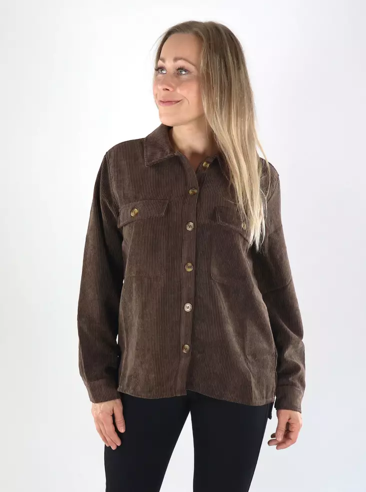 Pieces Hemdjacke LS CORDUROY heiße Schokolade - Leichte Damenjacken - 141422 - 1