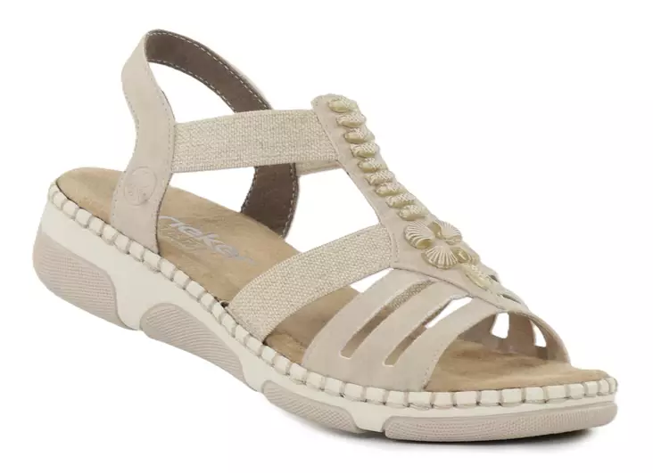 Rieker Damen Sandalen mit weitem Fußbett 66201-62 Beige - Rieker Sandalen - 140622 - 1