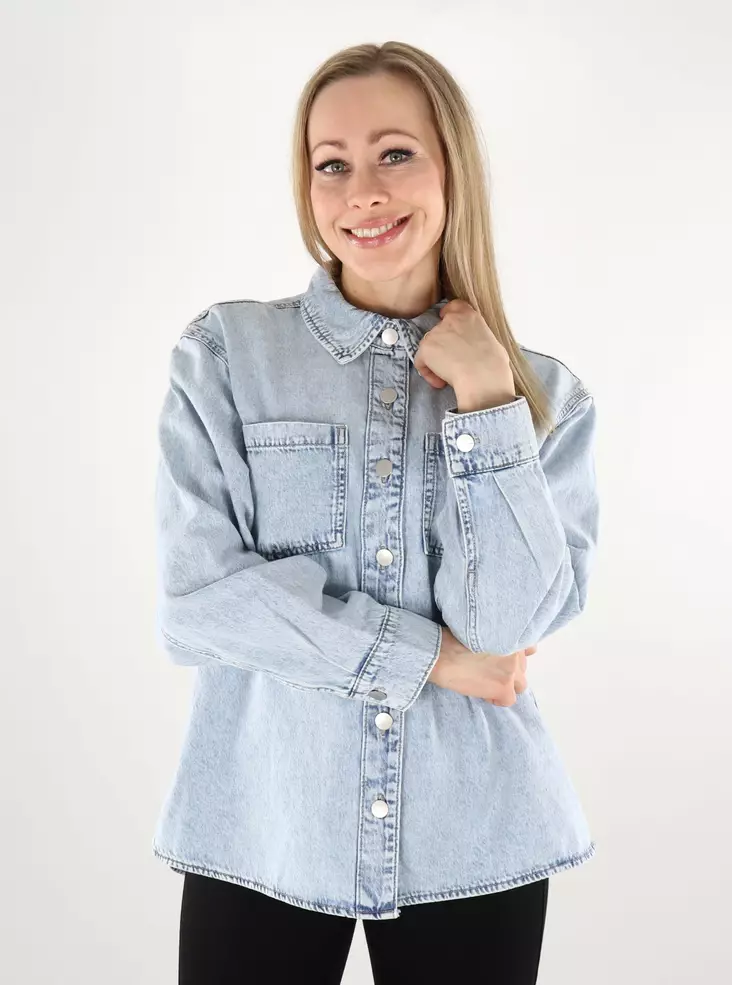 Etwas Neues Damen Denim-Hemd/Jeansjacke Shaket hellblau Denim - Damen Jeansjacken - 137882 - 1