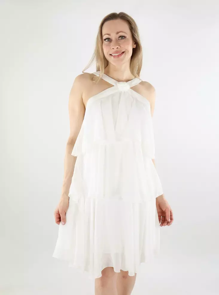 Vero Moda Volantkleid Rüschensaum Kurz schneeweiß - Kleider und Tuniken - 138212 - 1