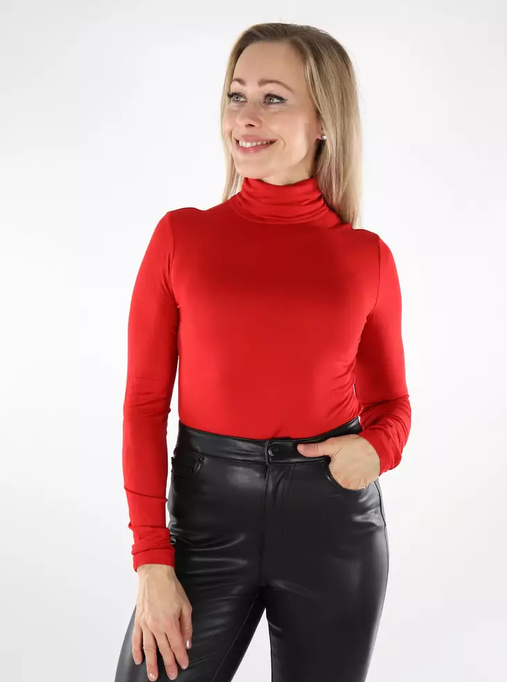 Vero Moda Damen-Polohemd mit Rollkragen Salsa - Damen Langarmshirts - 137002 - 1