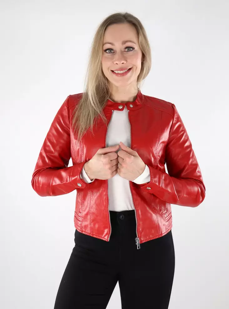 Vero Moda Damenjacke Favodream Coated Salsa - Damenlederjacken und PU-Jacken - 137582 - 1