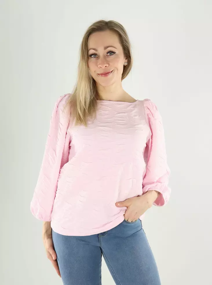 Vila Damenbluse Bootsausschnitt Kirschblüte - Damen Langarmshirts - 140302 - 1