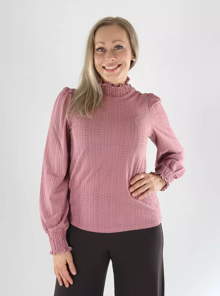 Vila Bluse L/S SMOCK TOP Nostalgie-Rose - Damen Langarmshirts - 141532 - 1
