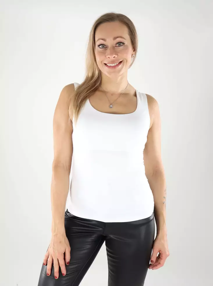 Vila Damen Top U-Ausschnitt optical snow - Damen Tops - 139332 - 1