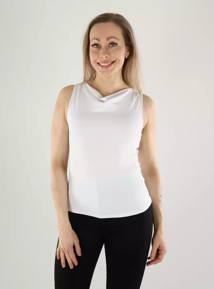 Vila Top Wasserfall Optik Weiß - Damen Tops - 140902 - 1