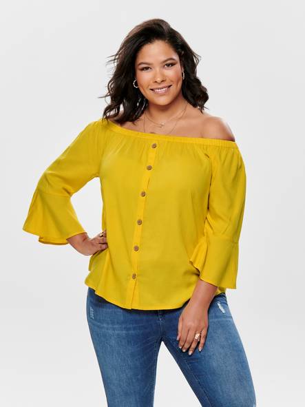 Only Carmakoma Shirt Sunny - Off-Shoulder - Damen Langarmshirts - 123213 - 1