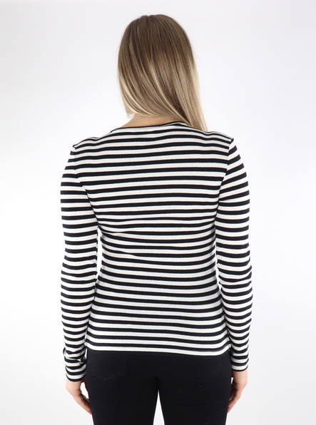 Pieces Ruka Rippenhemd Wolkentänzer / Schwarz - Damen Langarmshirts - 135033 - 2