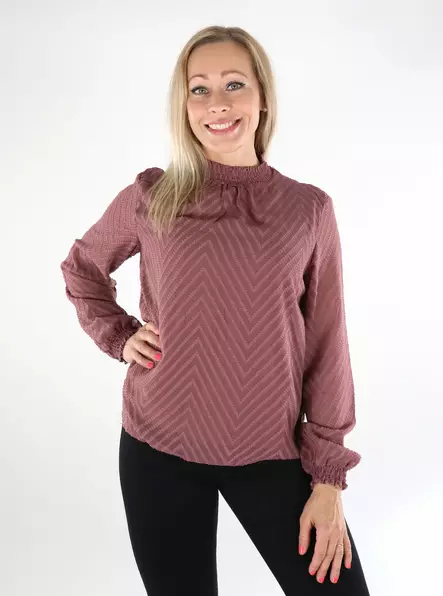 Vila Damen-Shirt mit Stehkragen Rosébraun - Damen Langarmshirts - 136773 - 1