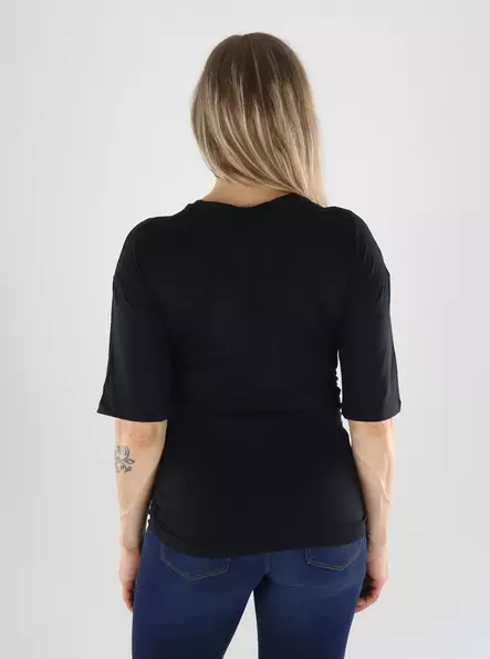 Aware by Vero Moda T-Shirt AWNAVARO 2/4 O-NECK TOP schwarz - Damen T-Shirts - 141323 - 2
