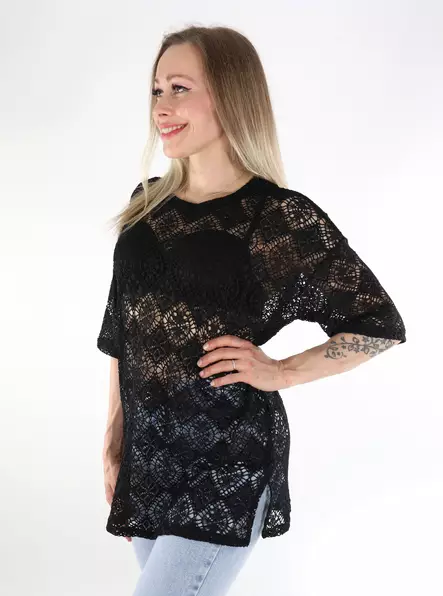 JDY Damen Langarm-T-Shirt Lang schwarz - Damen T-Shirts - 136343 - 1