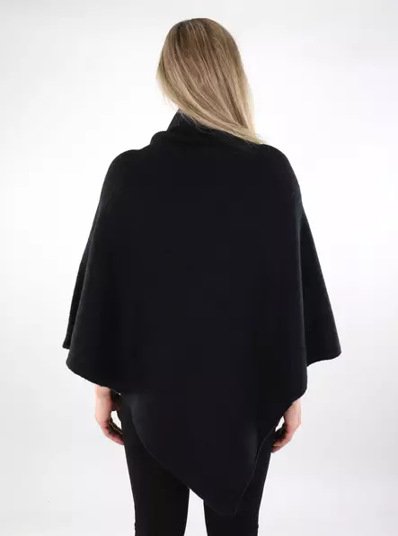 Pieces Damen Poncho Fortuna Highneck Schwarz - Damen Capes und Ponchos - 137323 - 2