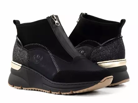 Rieker Damen Stiefeletten/Wedge Sneakers N6361-00 schwarz - Rieker Stiefeletten - 136623 - 2